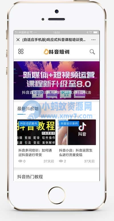 (自适应手机端)html5个人博客网站源码 PBOOTCMS自媒体运营培训教程类网站模板 - 图片1