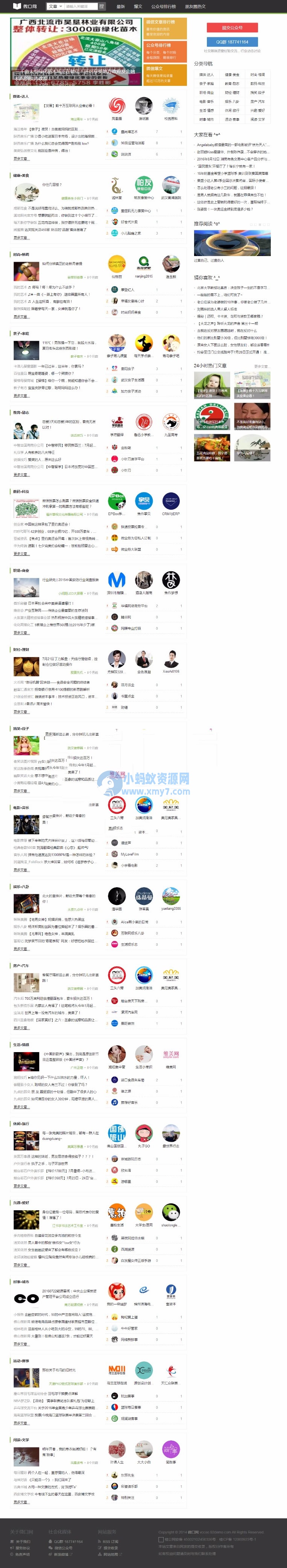 92kaifa 仿《微口网》微信文章网站源码 帝国CMS 自适应手机版 火车头采集 - 图片1