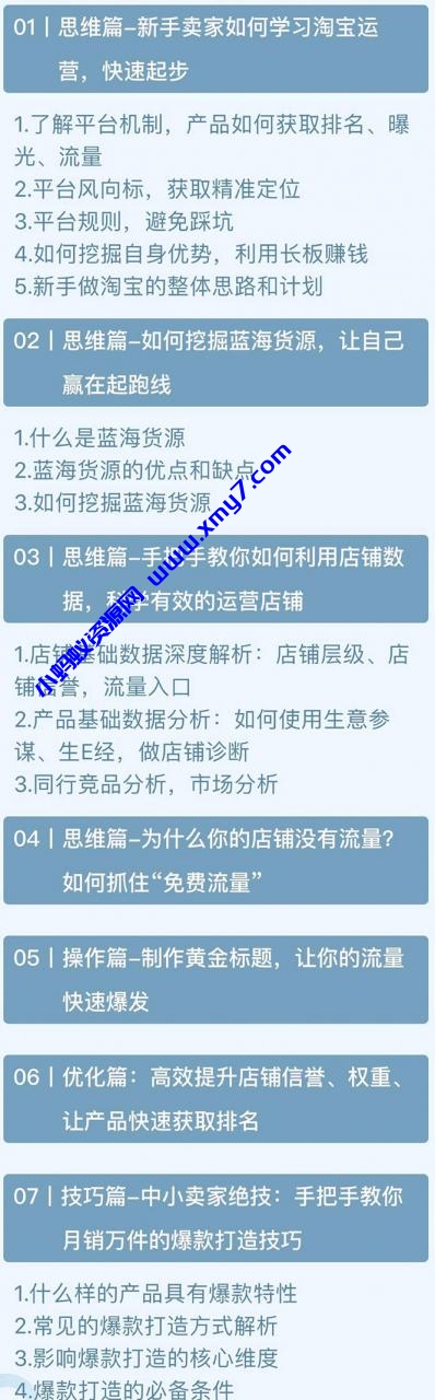 天猫淘宝爆款运营实操技术系列课：资深电商人手把手教你做淘宝（无水印） - 图片1