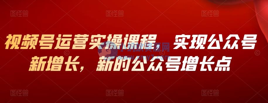 视频号运营实操课程，实现公众号新增长，新的公众号增长点 - 图片1