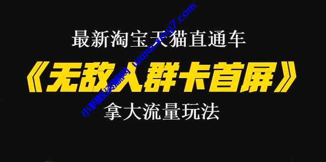 最新淘宝天猫直通车《无敌人群卡首屏》拿大流量玩法-震撼发布 - 图片1