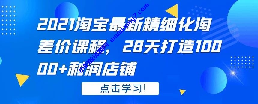 2021淘宝最新精细化淘差价课程，28 天打造 10000+利润店铺 - 图片1